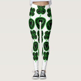 Saint Patrick's Day Shamrock Heart Leggings 4