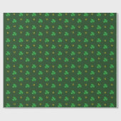 Saint Patricks Day Shamrock & Horseshoes Geometric Cadeaupapier (Vlak)