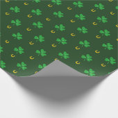 Saint Patricks Day Shamrock & Horseshoes Geometric Cadeaupapier (Hoek)