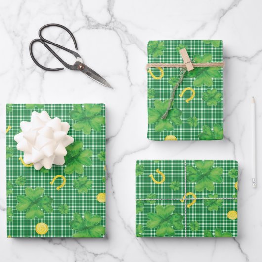 Saint Patrick's Day Shamrock Inpakpapier Vel (Voorkant)