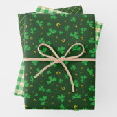 Saint Patricks Day Shamrock & Lucky Charms Green Inpakpapier Vel (In situ)