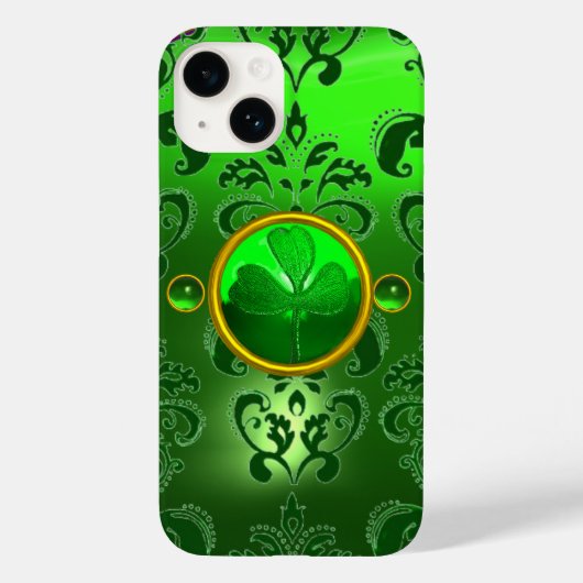 SAINT PATRICK'S DAY SHAMROCK MET GREEN DAMASK Case-Mate iPhone CASE (Achterkant)