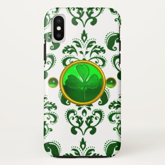 SAINT PATRICK'S DAY SHAMROCK MET GREEN DAMASK Case-Mate iPhone CASE (Achterkant)