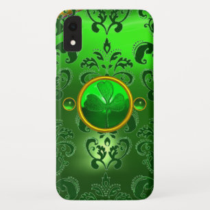 SAINT PATRICK'S DAY SHAMROCK MET GREEN DAMASK iPhone XR HOESJE