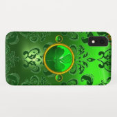 SAINT PATRICK'S DAY SHAMROCK MET GREEN DAMASK Case-Mate iPhone CASE (Achterkant (horizontaal))