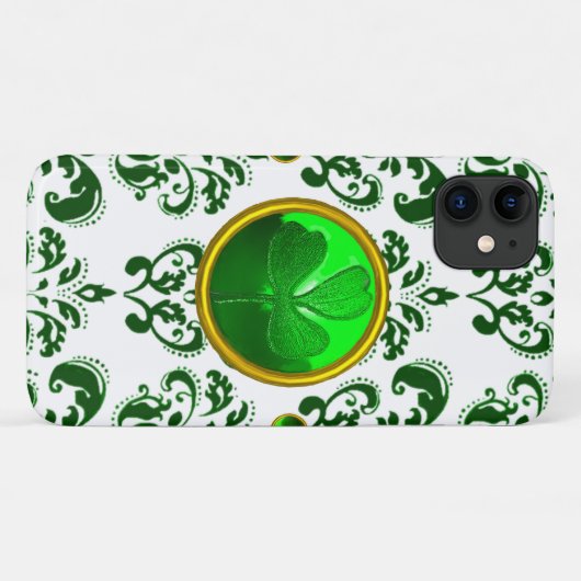 SAINT PATRICK'S DAY SHAMROCK MET GREEN DAMASK Case-Mate iPhone CASE (Achterkant (horizontaal))
