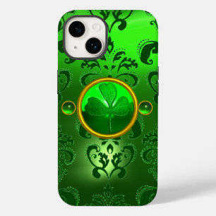 SAINT PATRICK'S DAY SHAMROCK MET GREEN DAMASK iPhone 14 HOESJE