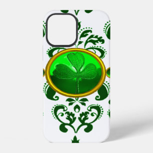 SAINT PATRICK'S DAY SHAMROCK MET GREEN DAMASK iPhone 12 HOESJE