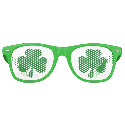 Saint Patrick's Day Shamrock Party Bril Retro Zonnebril (Voorkant)