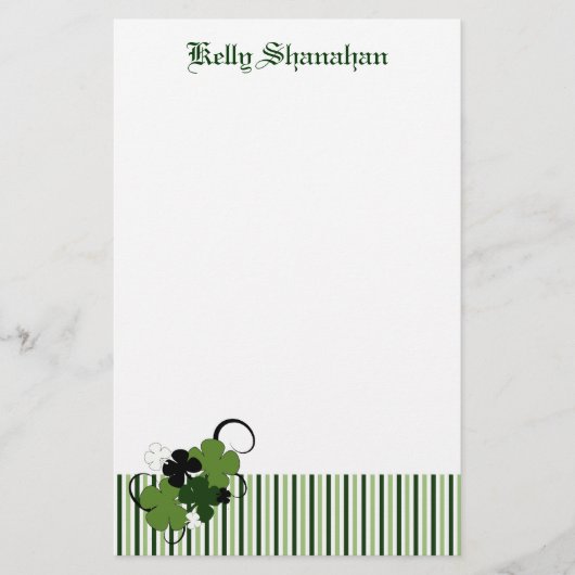 Saint Patricks Day Shamrock Personalized Briefpapier (Voorkant)