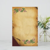 SAINT PATRICK'S DAY/Shamrocks on Brown Parchment Briefpapier (Staand voorkant)