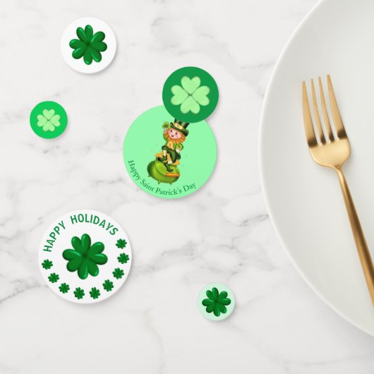 Saint Patrick's Day Shamrocks & Schattige Leprecha Confetti (Groep)