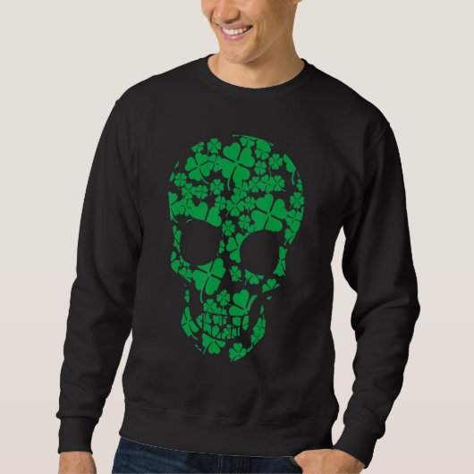 Saint Patrick's Day Shamrocks Skull Trui (Voorkant)