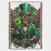 Saint Patrick's Day steampunk klaver Deken (Voorkant Verticaal)