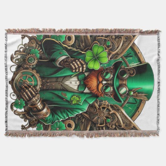 Saint Patrick's Day steampunk klaver Deken (Voorkant)