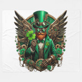 Saint Patrick's Day steampunk klaver Fleece Deken (Voorkant (Horizontaal))