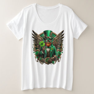 Saint Patrick's Day steampunk klaver Grote Maat T-shirt