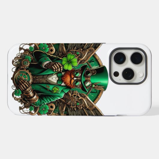 Saint Patrick's Day steampunk klaver iPhone Hoesje (Achterkant horizontaal)