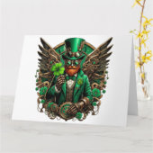 Saint Patrick's Day steampunk klaver Kaart (Gele Bloem)