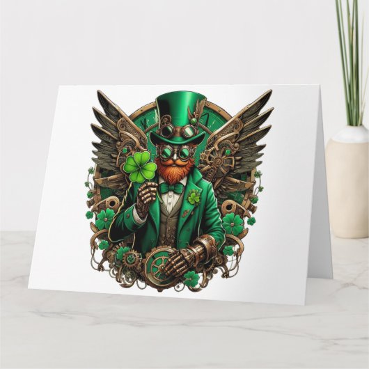 Saint Patrick's Day steampunk klaver Kaart (Voorkant)