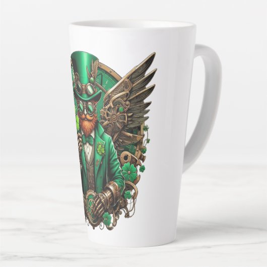 Saint Patrick's Day steampunk klaver Latte Mok (Rechterhoek)