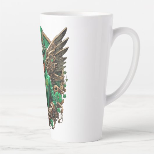 Saint Patrick's Day steampunk klaver Latte Mok (Rechts)