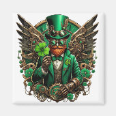 Saint Patrick's Day steampunk klaver Magneet (Voorkant)