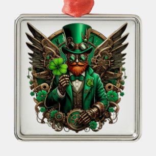 Saint Patrick's Day steampunk klaver Metalen Ornament