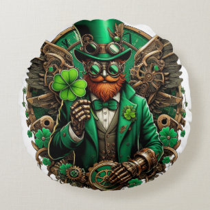 Saint Patrick's Day steampunk klaver Rond Kussen