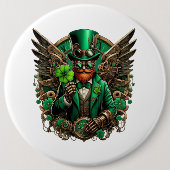 Saint Patrick's Day steampunk klaver Ronde Button 6,0 Cm (Voorkant)