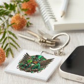 Saint Patrick's Day steampunk klaver Sleutelhanger (Voorkant Rechts)