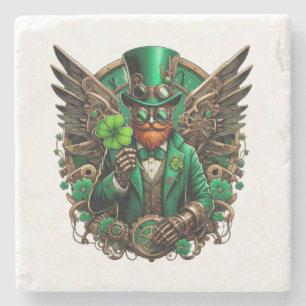 Saint Patrick's Day steampunk klaver Stenen Onderzetter