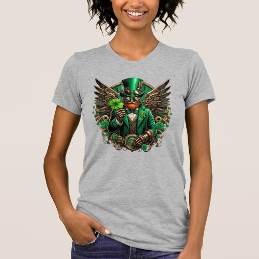 Saint Patrick's Day steampunk klaver T-shirt (Voorkant)
