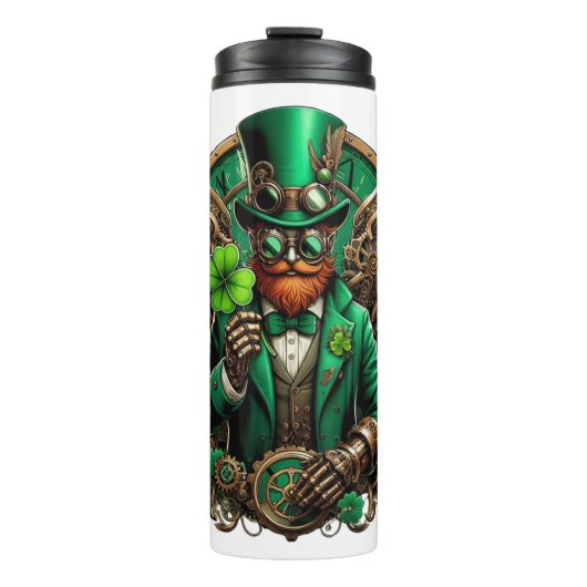 Saint Patrick's Day steampunk klaver Thermosbeker (Voorkant)