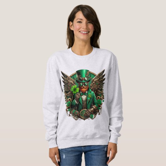Saint Patrick's Day steampunk klaver Trui (Voorkant volledig)