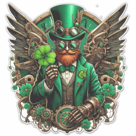 Saint Patrick's Day steampunk Sticker (Voorkant)