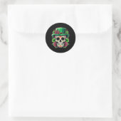 Saint Patricks Day Sugar Skull La Catrina St Peddy Ronde Sticker (Tas)