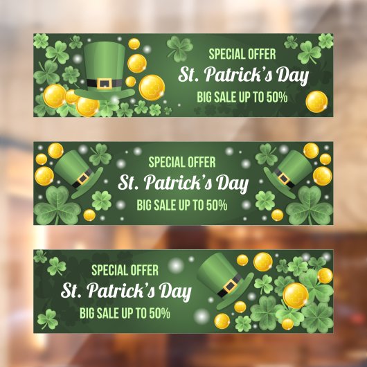 Saint Patrick's Day Uitverkoop 3 Bedrijven Raamsticker (Vel 2)