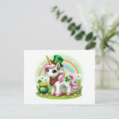 Saint Patricks Day Unicorn Briefkaart (Staand voorkant)
