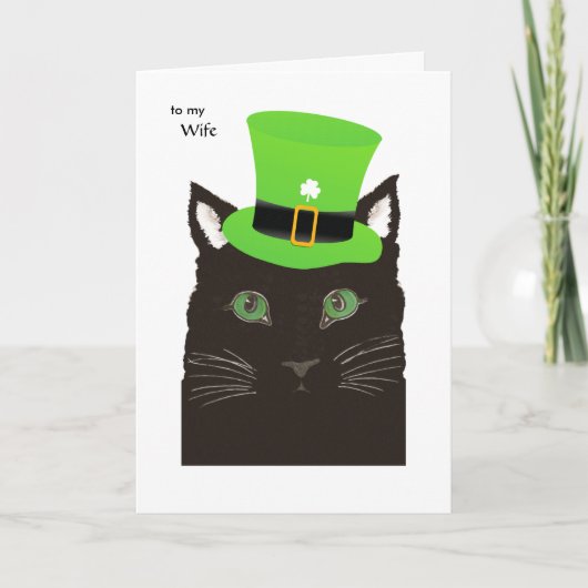 Saint Patrick's Day voor Vrouw - Black Cat Groen P Kaart (Voorkant)