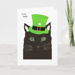 Saint Patrick's Day voor Vrouw - Black Cat Groen P Kaart