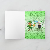 Saint Patrick's Day Wenskaart Leprechaun Kaart (Binnen)