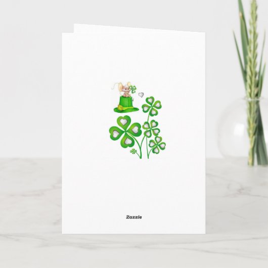 Saint Patrick's Day Wenskaart Mouse Kaart (Achterkant)