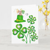 Saint Patrick's Day Wenskaart Mouse Kaart (Gele Bloem)
