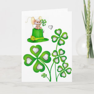 Saint Patrick's Day Wenskaart Mouse Kaart