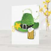 Saint Patrick's Day Wenskaart Pet Beer Kaart (Gele Bloem)