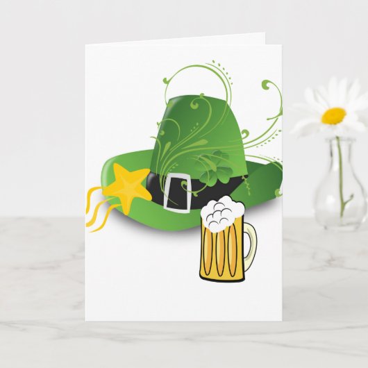 Saint Patrick's Day Wenskaart Pet Beer Kaart (Kleine Plant)