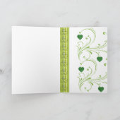 Saint Patrick's Day Wenskaart Shamrock Floral Kaart (Binnen)