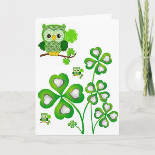 Saint Patrick's Day Wenskaart Uil Kaart