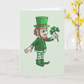 Saint Patrick's Day with Leprechaun Kaart (Gele Bloem)